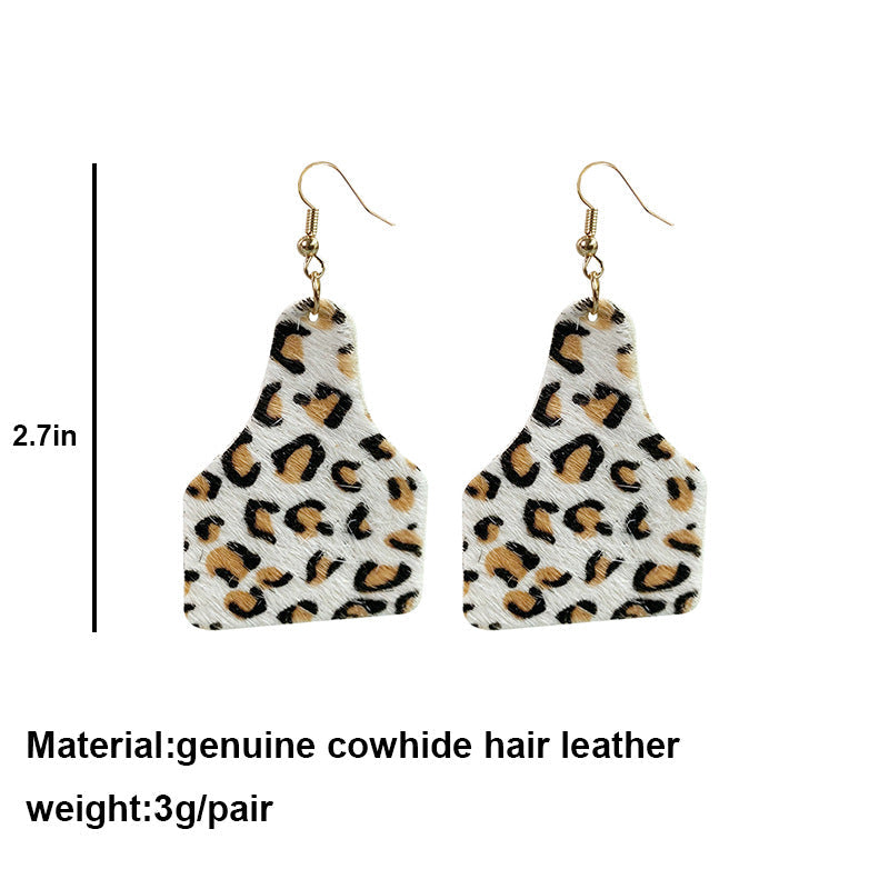 *RTS* Cow Tag Leather Earrings