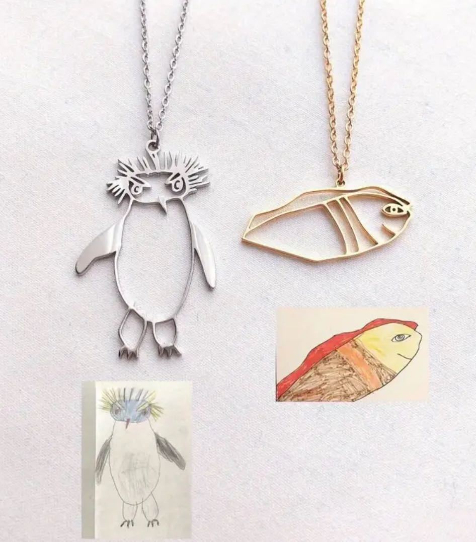 Preorder: Custom Photo Drawing and Handwriting Necklace