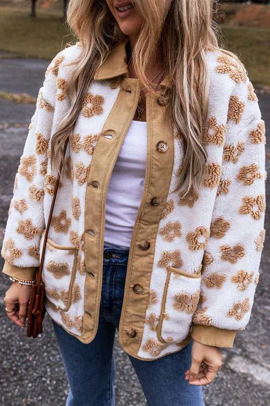 Fall Floral Sherpa Jacket