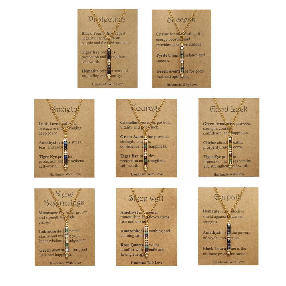 RTS: Natural Stone Healing Pendant Necklace