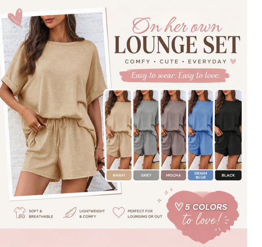 PREORDER: On Her Own Lounge Set  7.6.26 osym