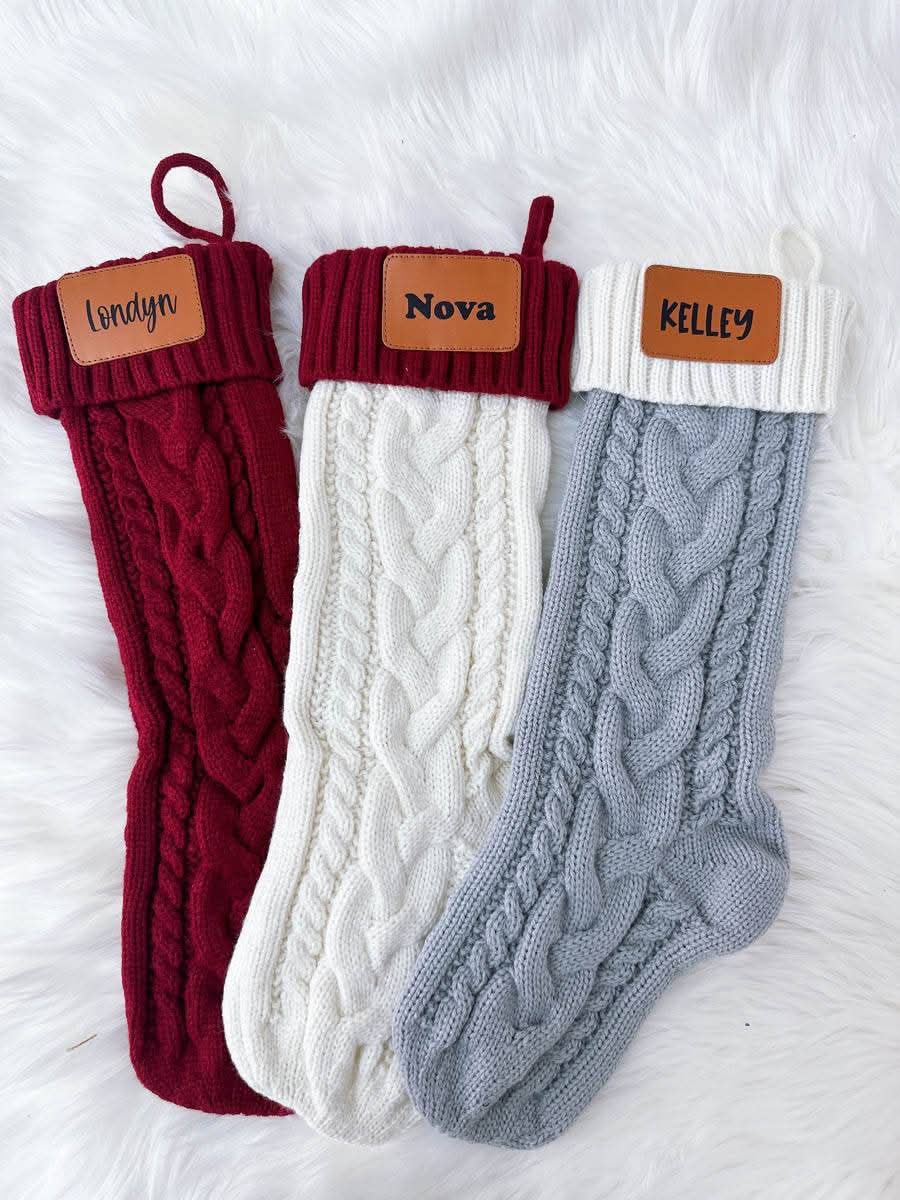 Personalized Cozy Knit Matching Stockings