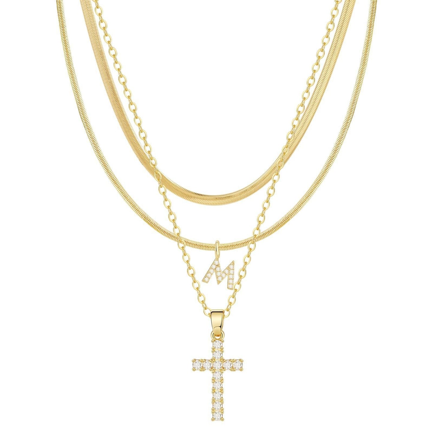 Golden Grace Layered Initial Necklace
