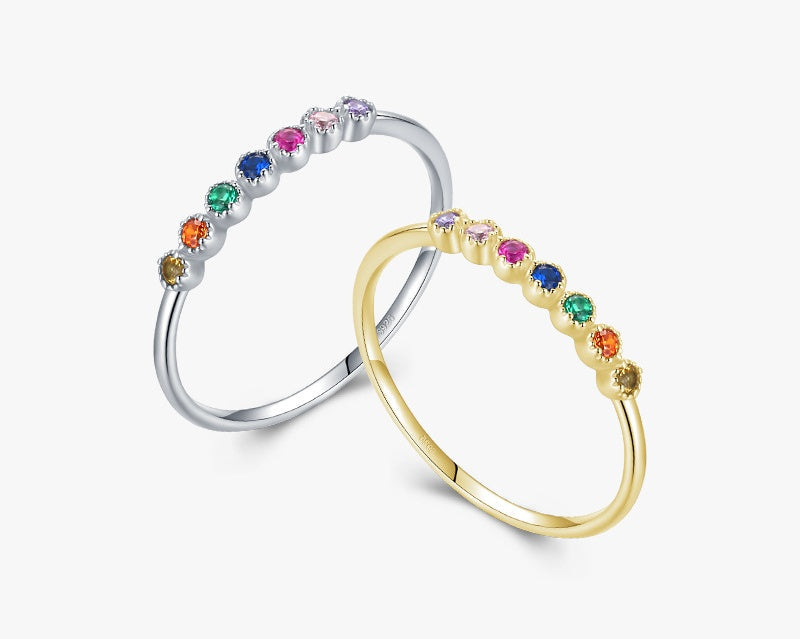 Preorder: Rainbow Stone Stacker Rings