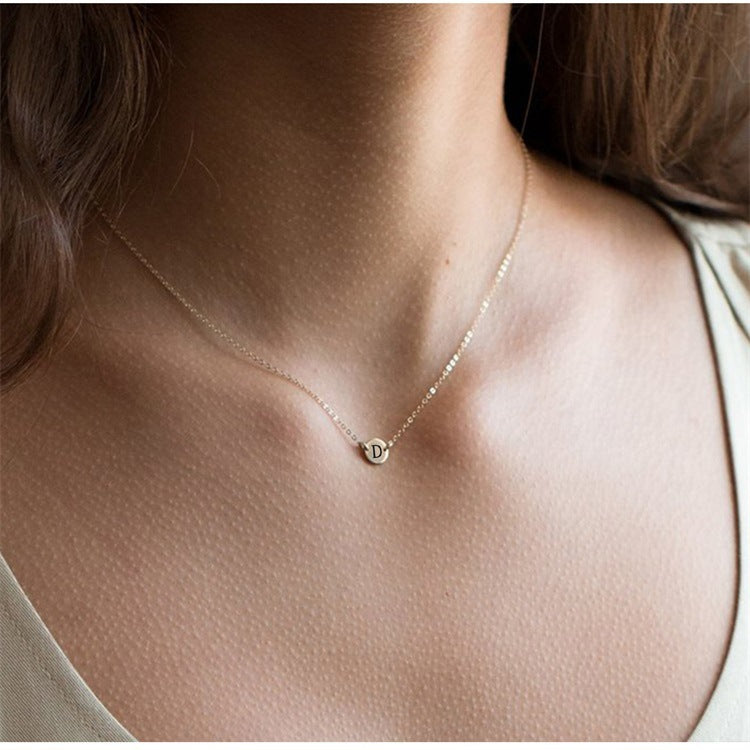 Stainless Dainty Initial Necklace- GOLD N