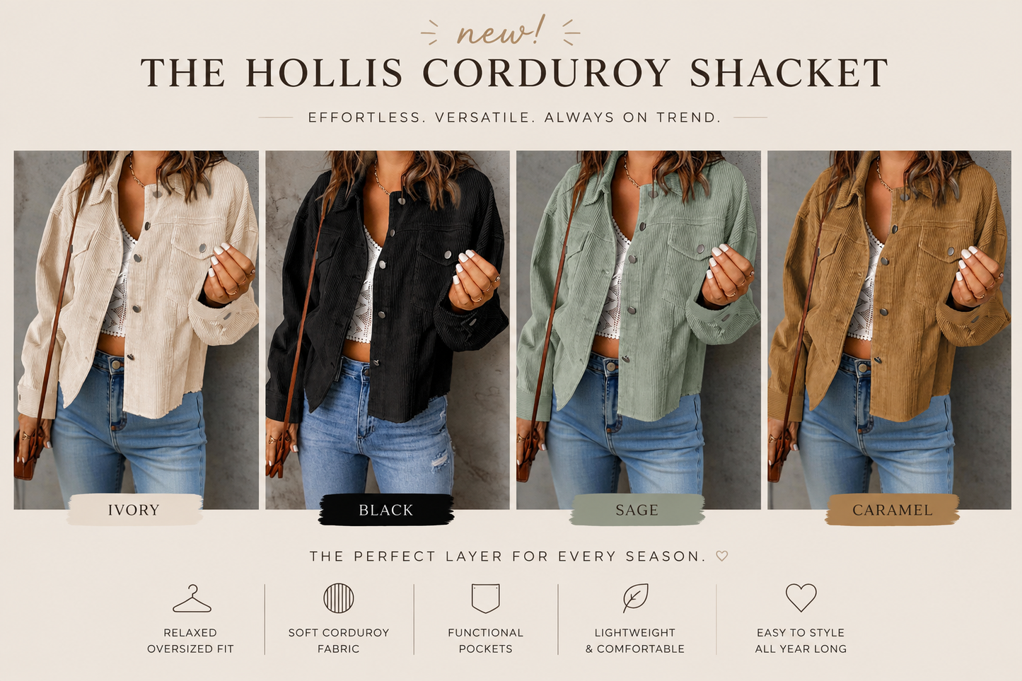 PREORDER: The Hollis Corduroy Shacket 8.24.26