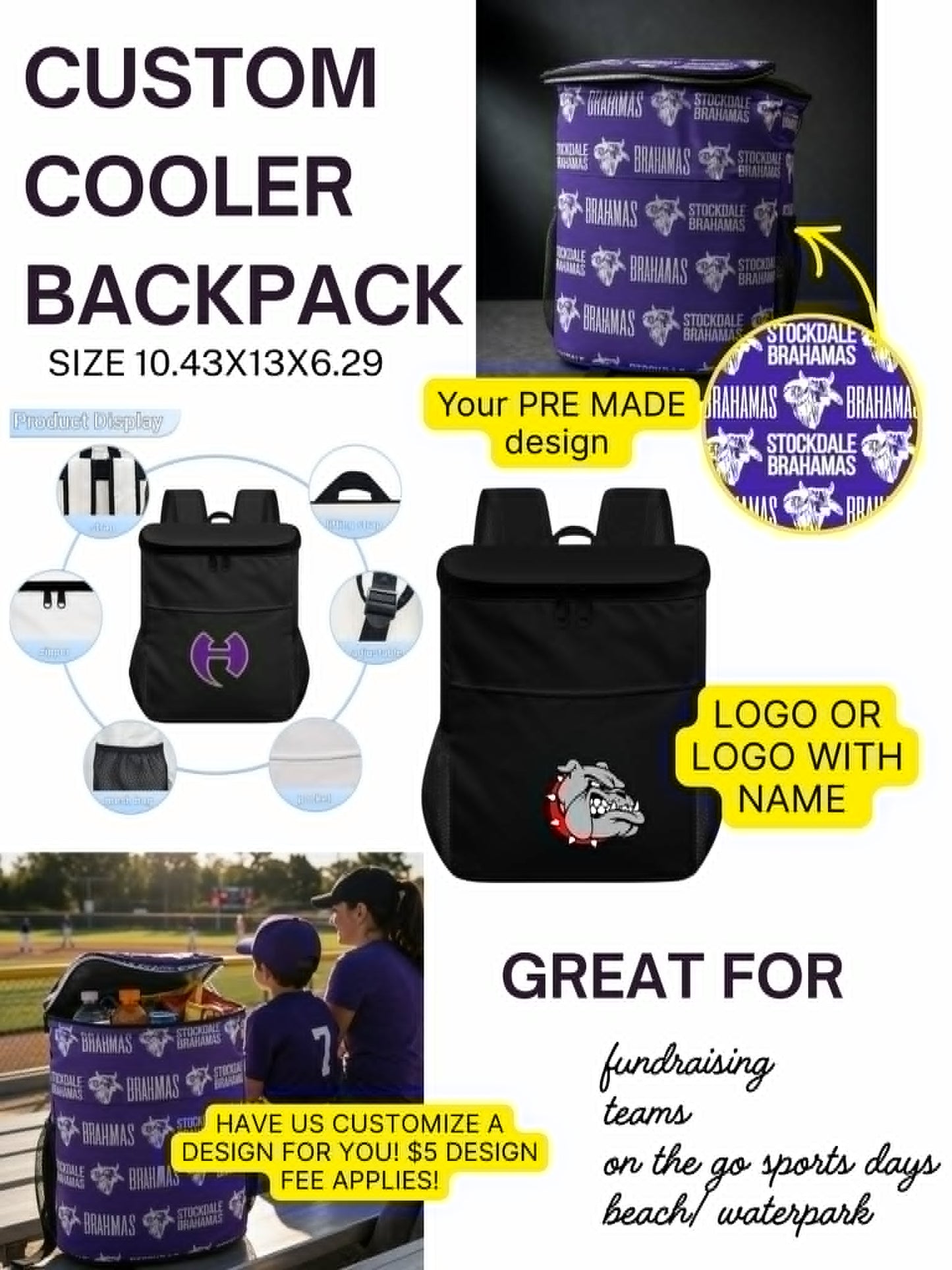 PREORDER: Solid + Logo  Custom Cooler Backpack RERUN 6.8.26