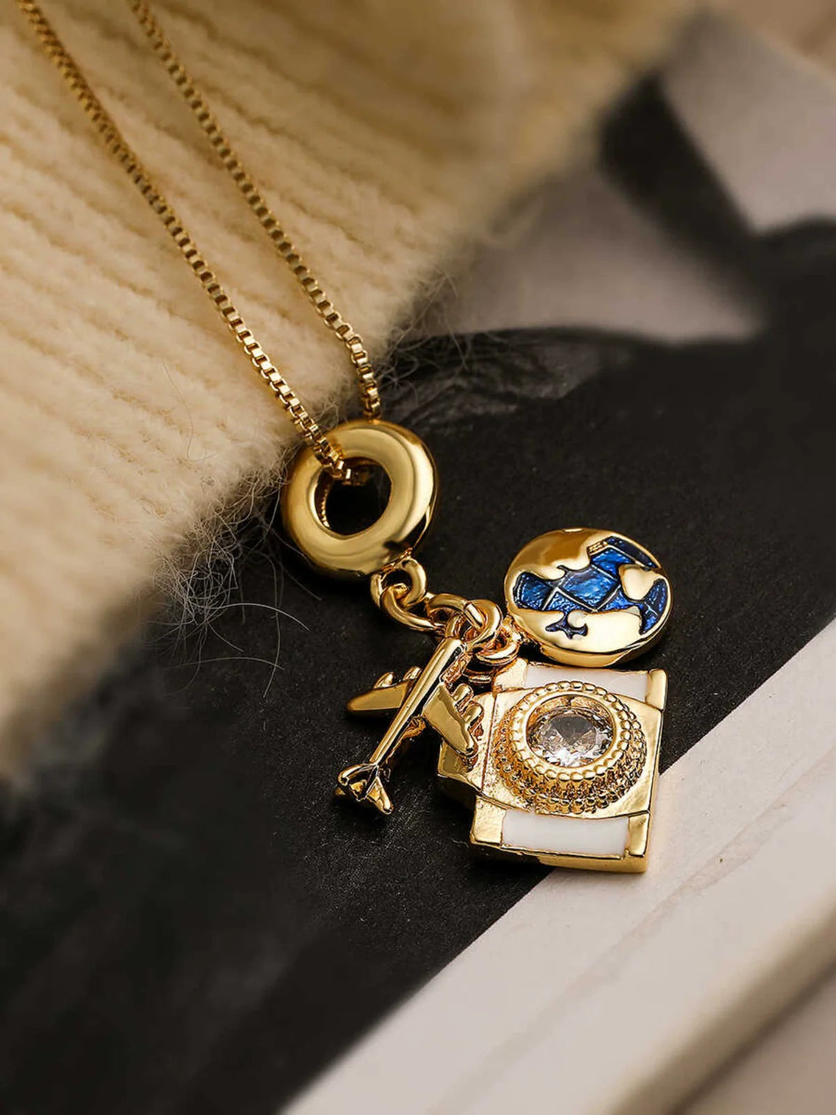 Wanderlust Travel Charm Necklace