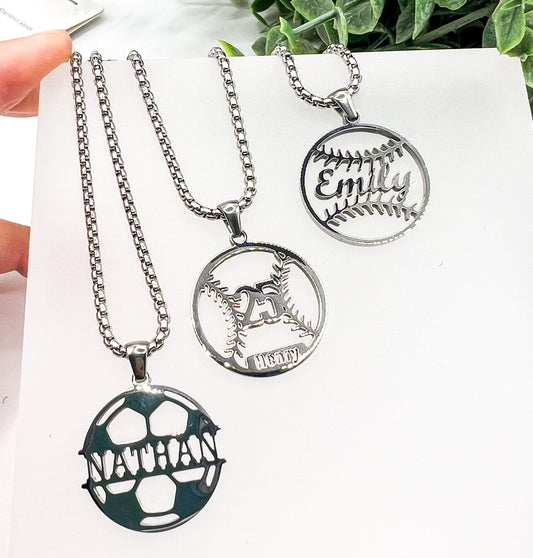 Preorder: Custom engraved Sports Necklaces