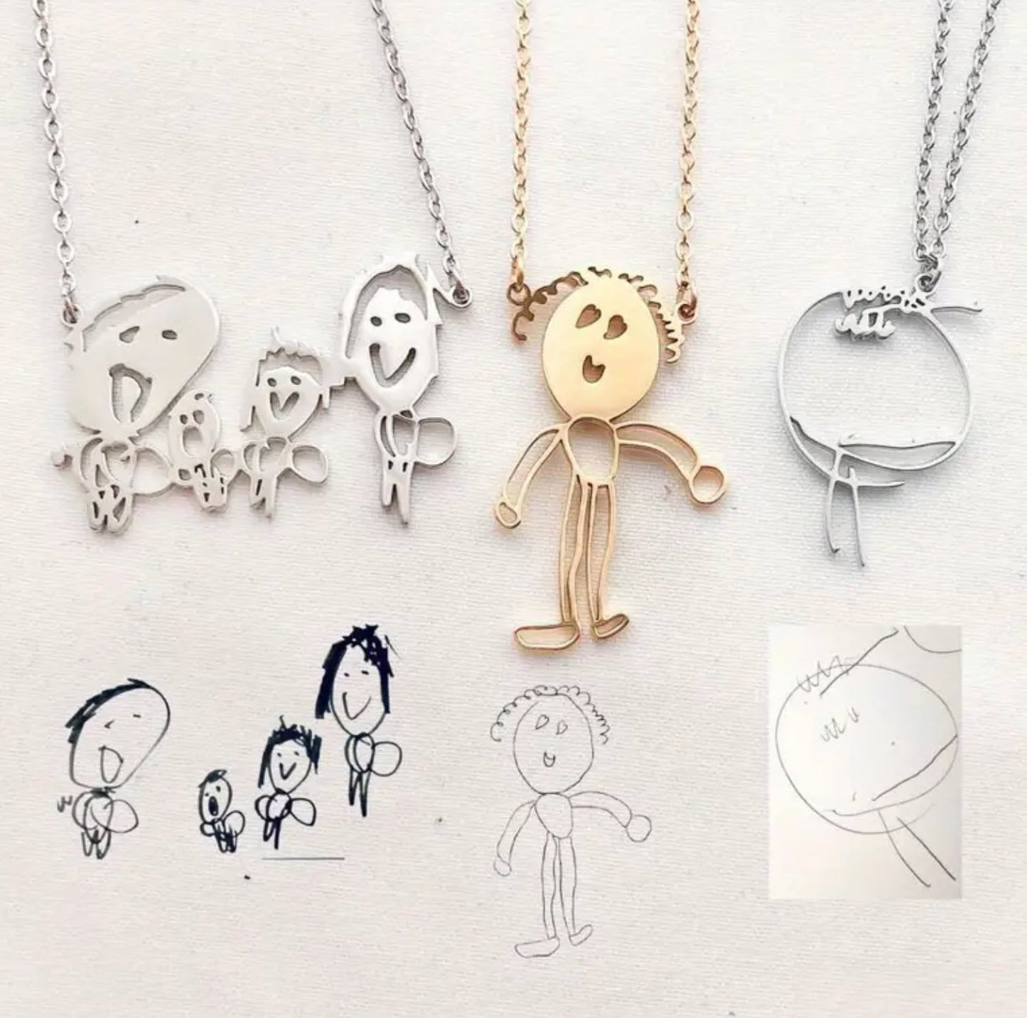 Preorder: Custom Photo Drawing and Handwriting Necklace