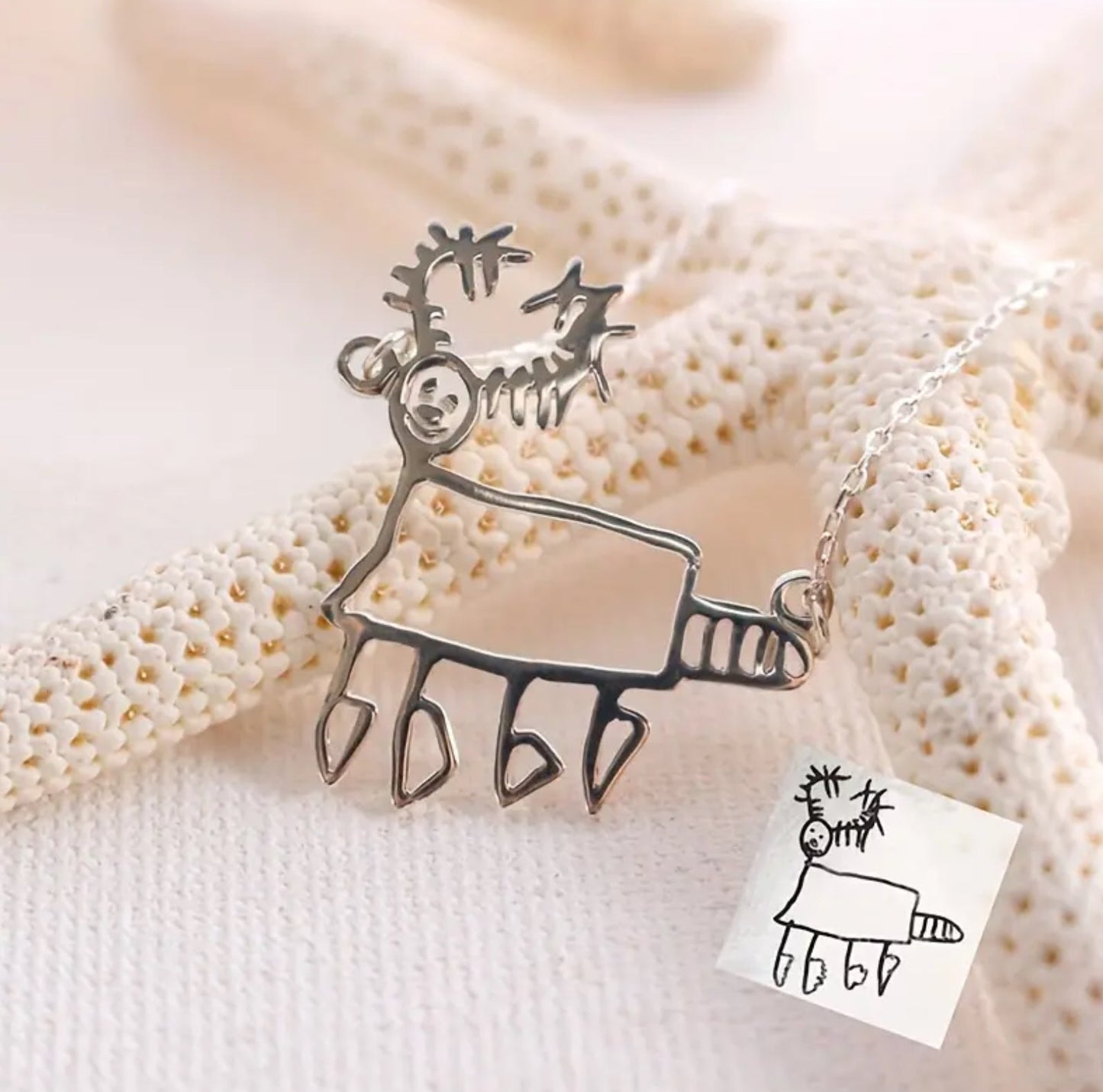 Preorder: Custom Photo Drawing and Handwriting Necklace