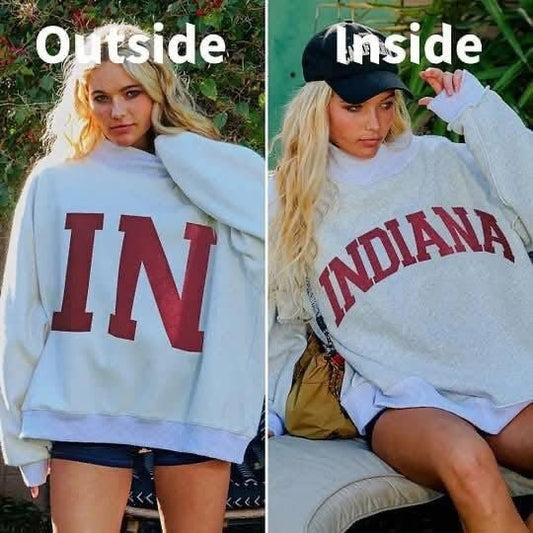 Reversible Varsity Mock Neck Sweater