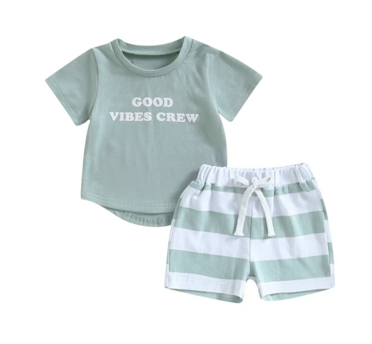 Light Blue Good Vibes Crew Set RTS