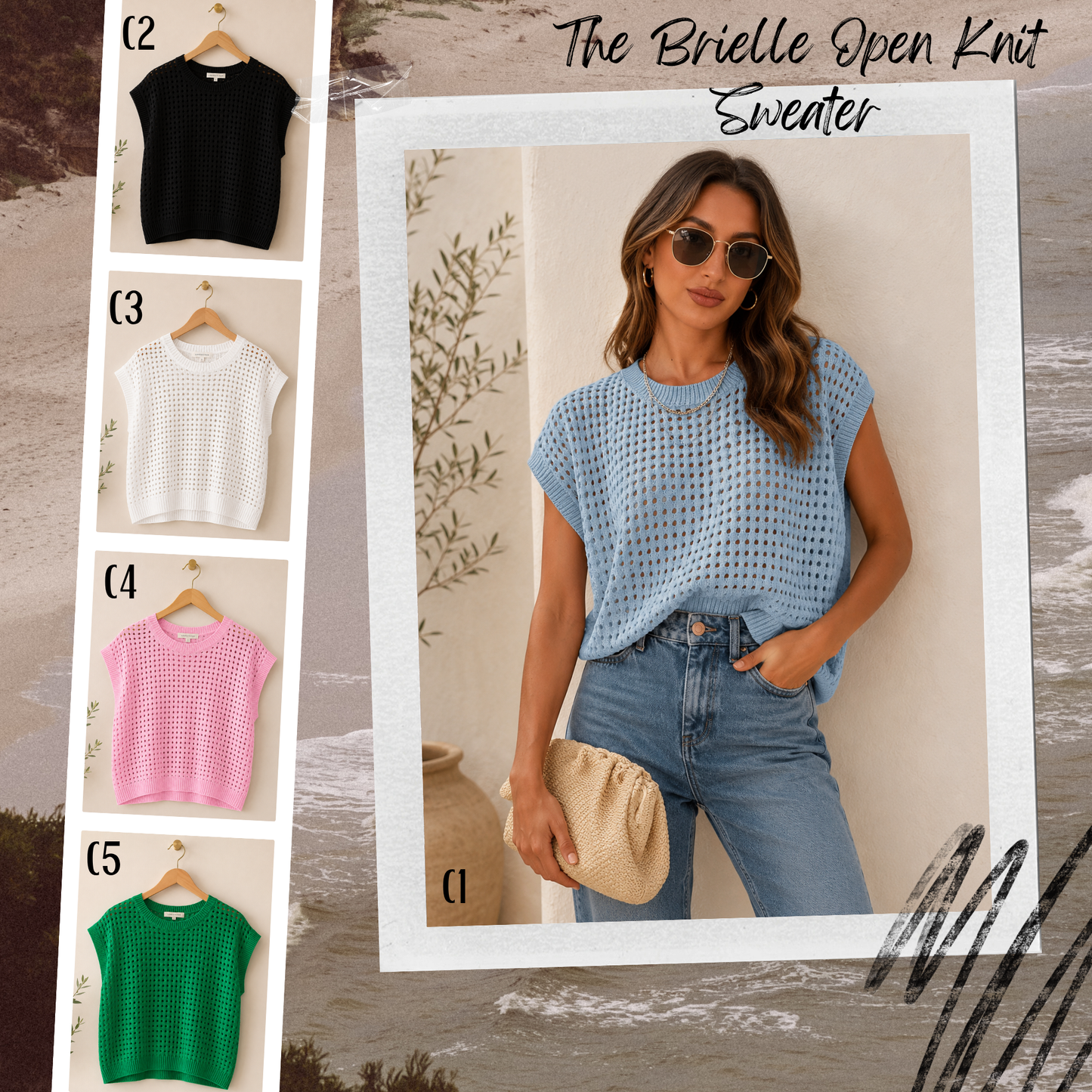 PREORDER: The Brielle Open Knit Sweater 6.22.26