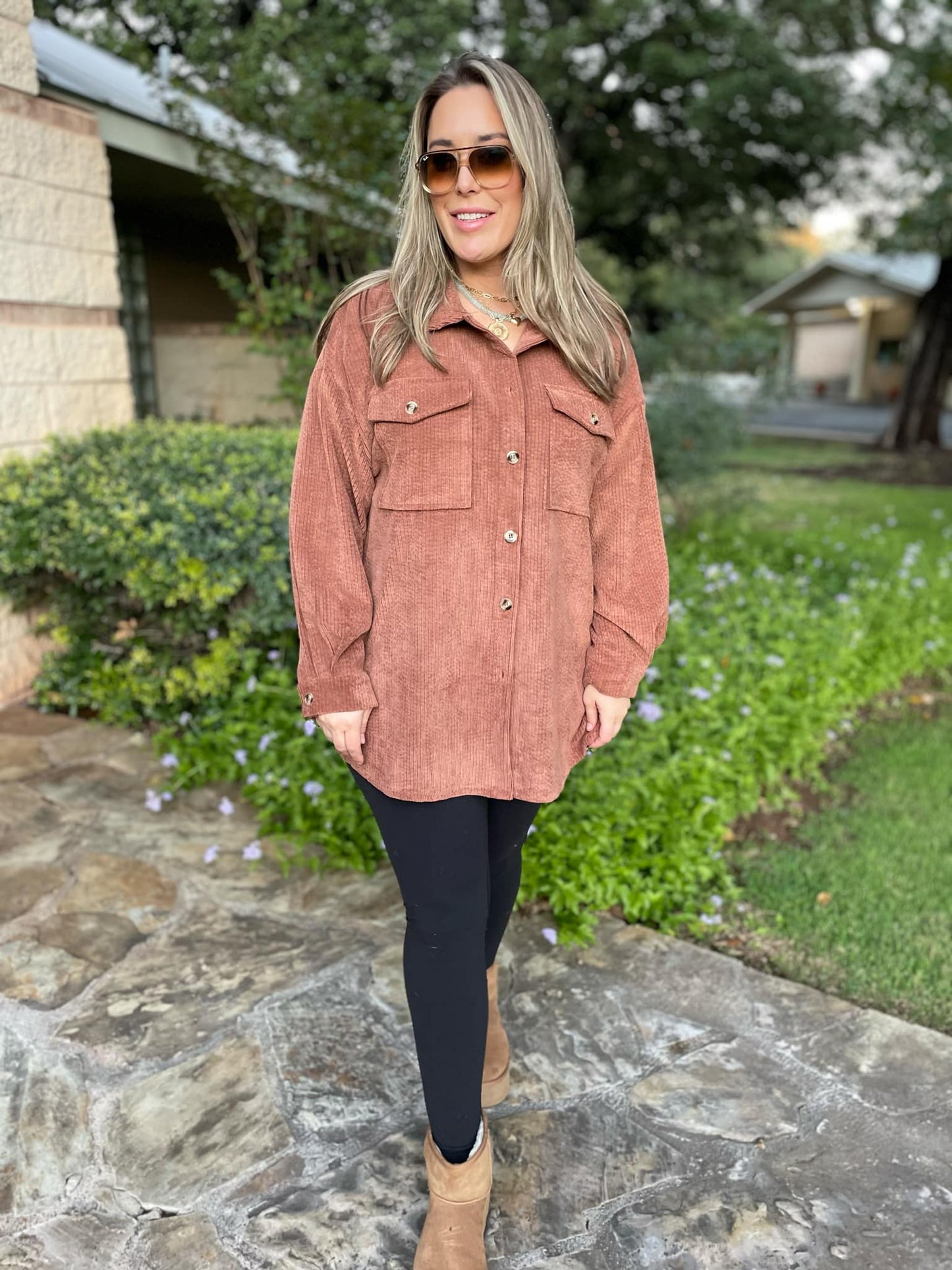PREORDER: Memphis Corduroy Button Up Shacket in Three Colors