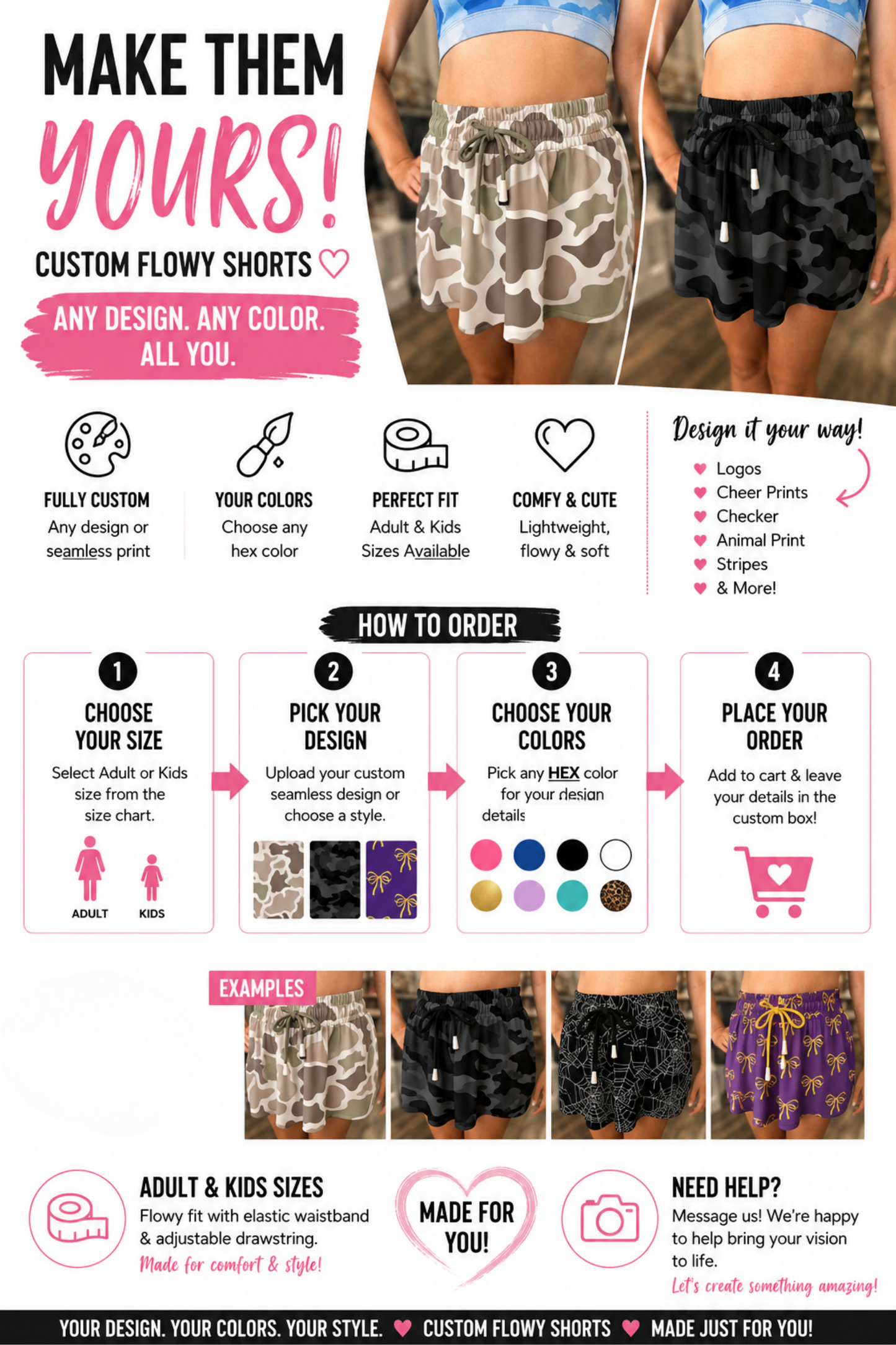 PREORDER: The Custom Varsity Flow Skort (Premade Design)  8.10.26
