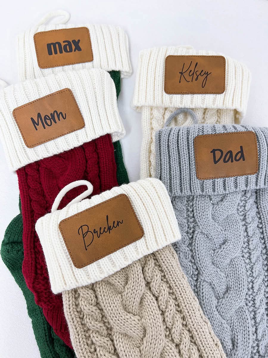 Personalized Cozy Knit Matching Stockings