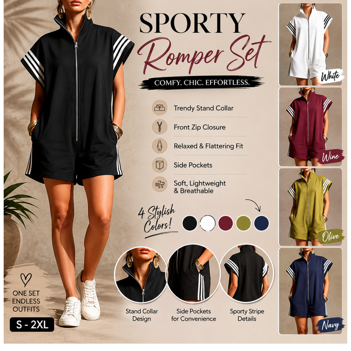 PREORDER: Sporty Romper Set 6.8.26 osym